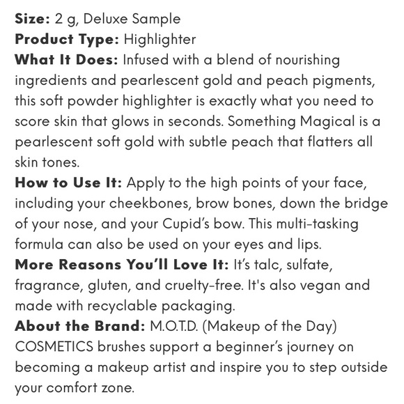 MOTD COSMETICS Highlighter in Something Magical - Picture 2 of 2
